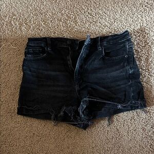 American Eagle Outfitters Black Distressed Denim Cutoff Shorts